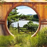 gat schutting water tuinposter