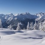 achtergrond kerstdorp winterpanorama