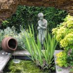 canvas doorkijk rots vijver