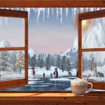 Winter poster - Spelende pinguins