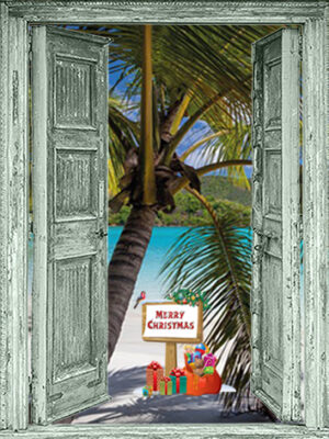 groene-deuren-tropische-merry-christmas-palmboom