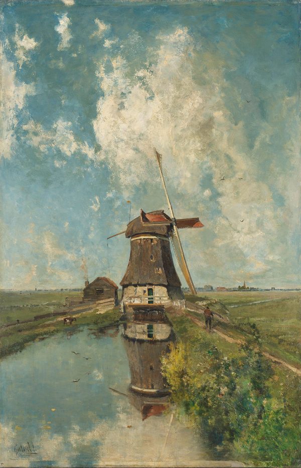 Een molen aan een poldervaart / In de maand juli Paul Joseph Constantin Gabriel