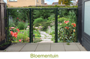 tuinposter bloementuin 3 delen